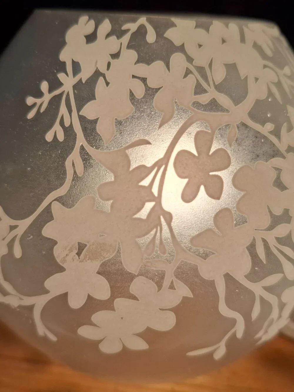 Vintage Ikea Knubbig Accent Table Lamp Light Cherry Blossoms Nightlight